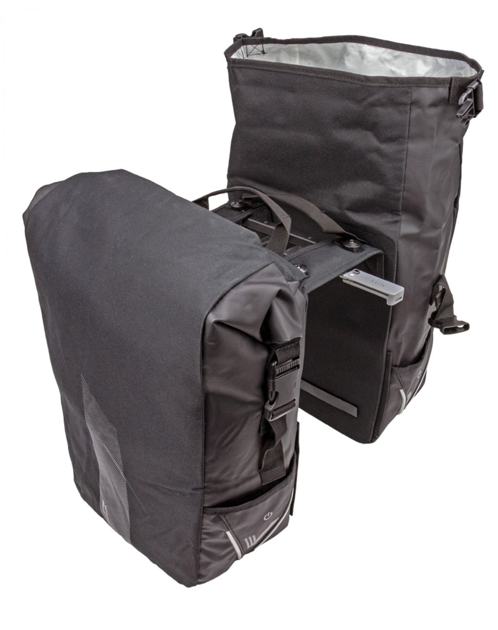 Dubbele-Fietstas-XLC-V-Light-Rolltop-MIK-BA-S107-Zwart-48-56L Dubbele-Fietstas-XLC-V-Light-Rolltop-MIK-BA-S107-Zwart-48-56L